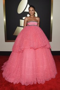 Rihanna wore Giambattista Valli Haute Couture. This look went viral with memes all over social media.
